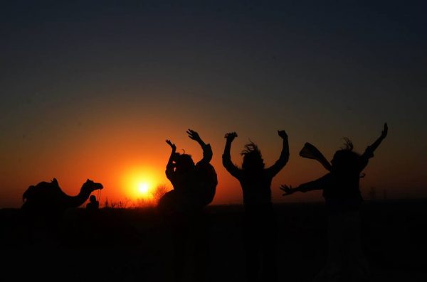 sun set camel safari